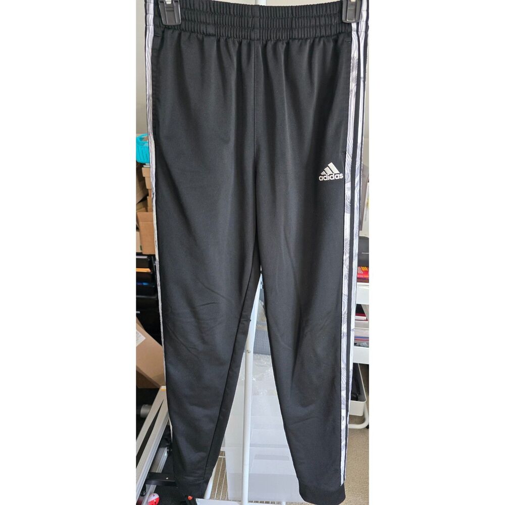 Black Adidas Joggers Athletic Pants with pockets Size L (14/16) - EUC